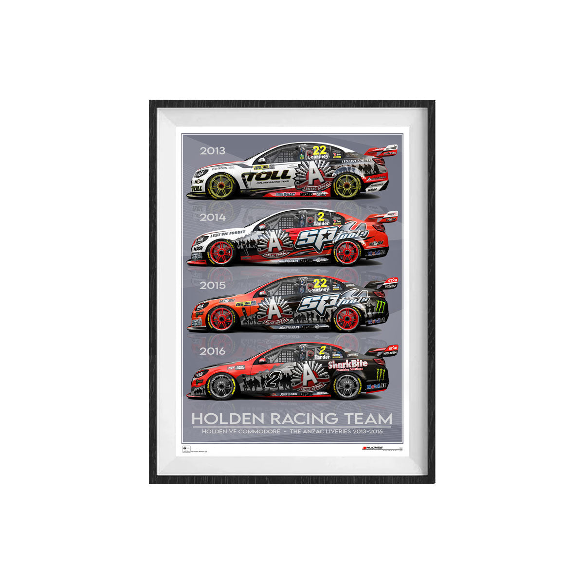 HRT Anzac Cars - 2013-16 Unframed Print