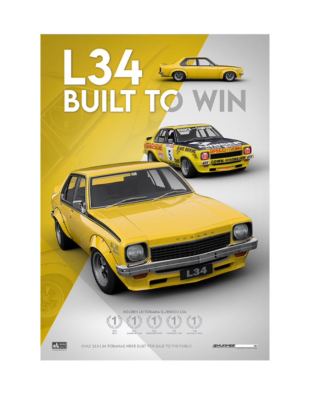1976 LH Torana SL/R5000 L34 Unframed Print