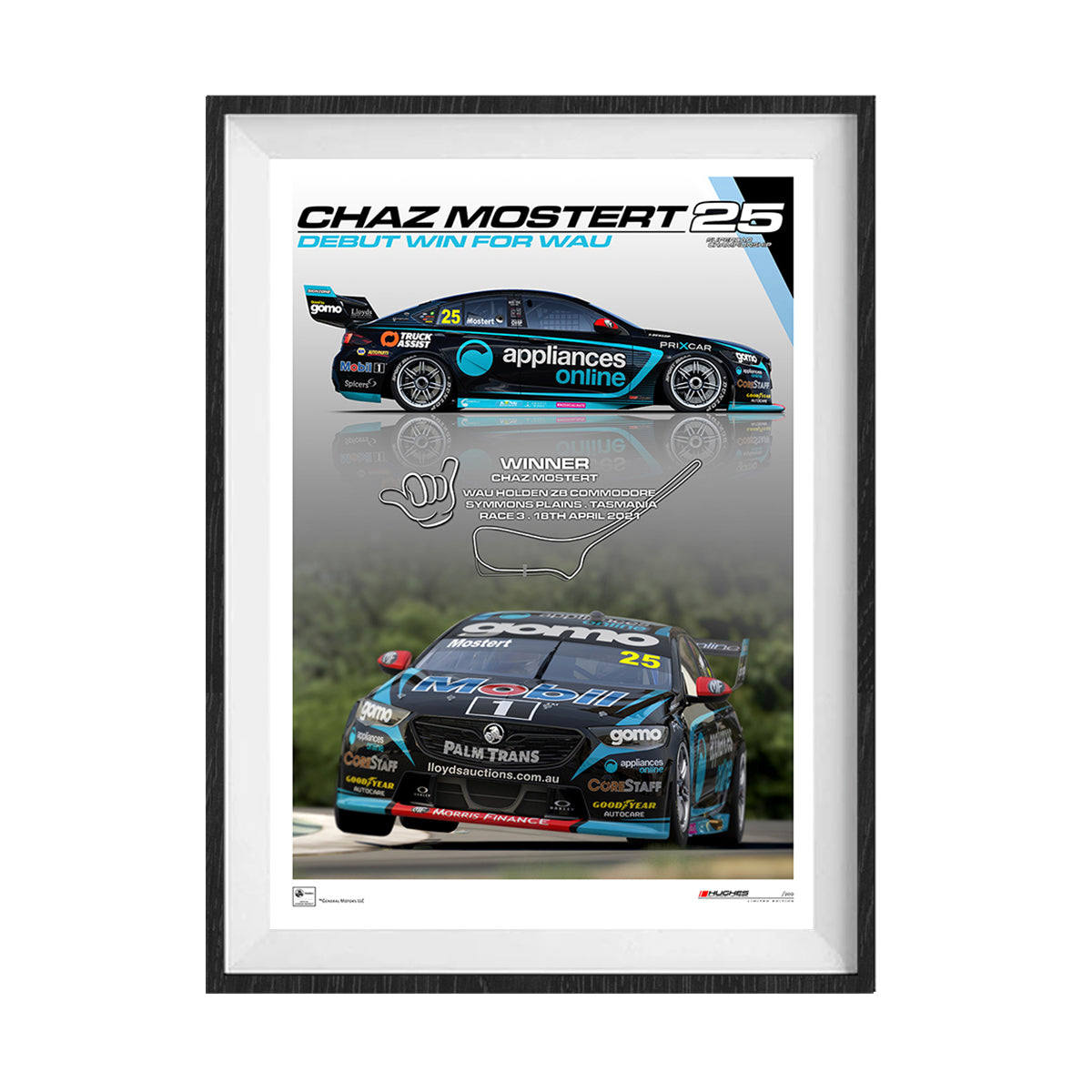 2021 Chaz Mostert Wins In Tassie Unframed Print