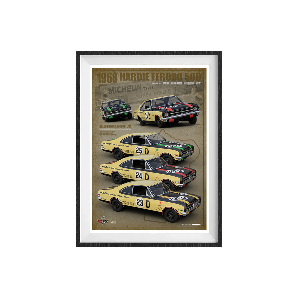 1968 Bathurst Holden Dealer Racing Team Unframed Print