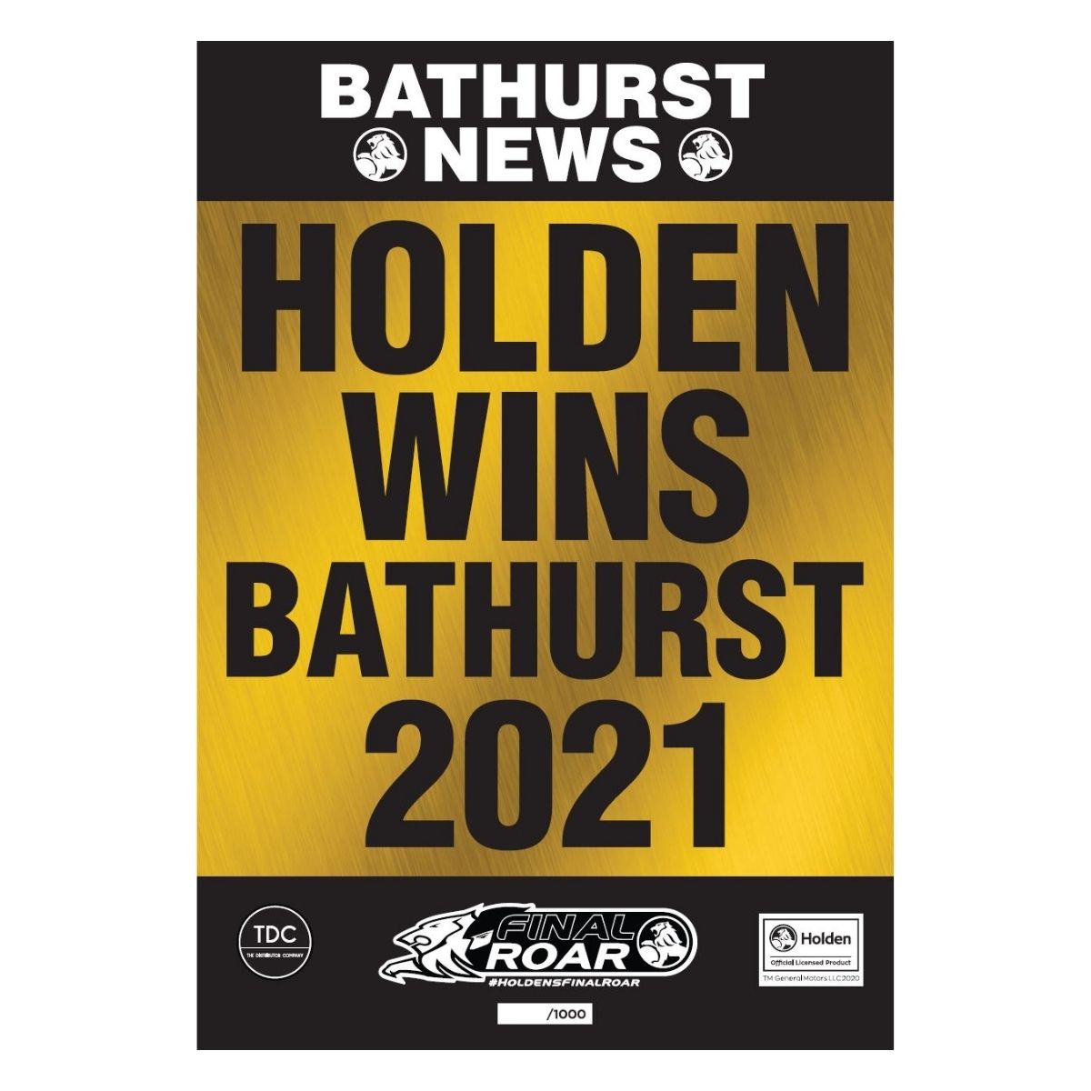 Bathurst Wins Poster (Limited Edition Gold - Large)