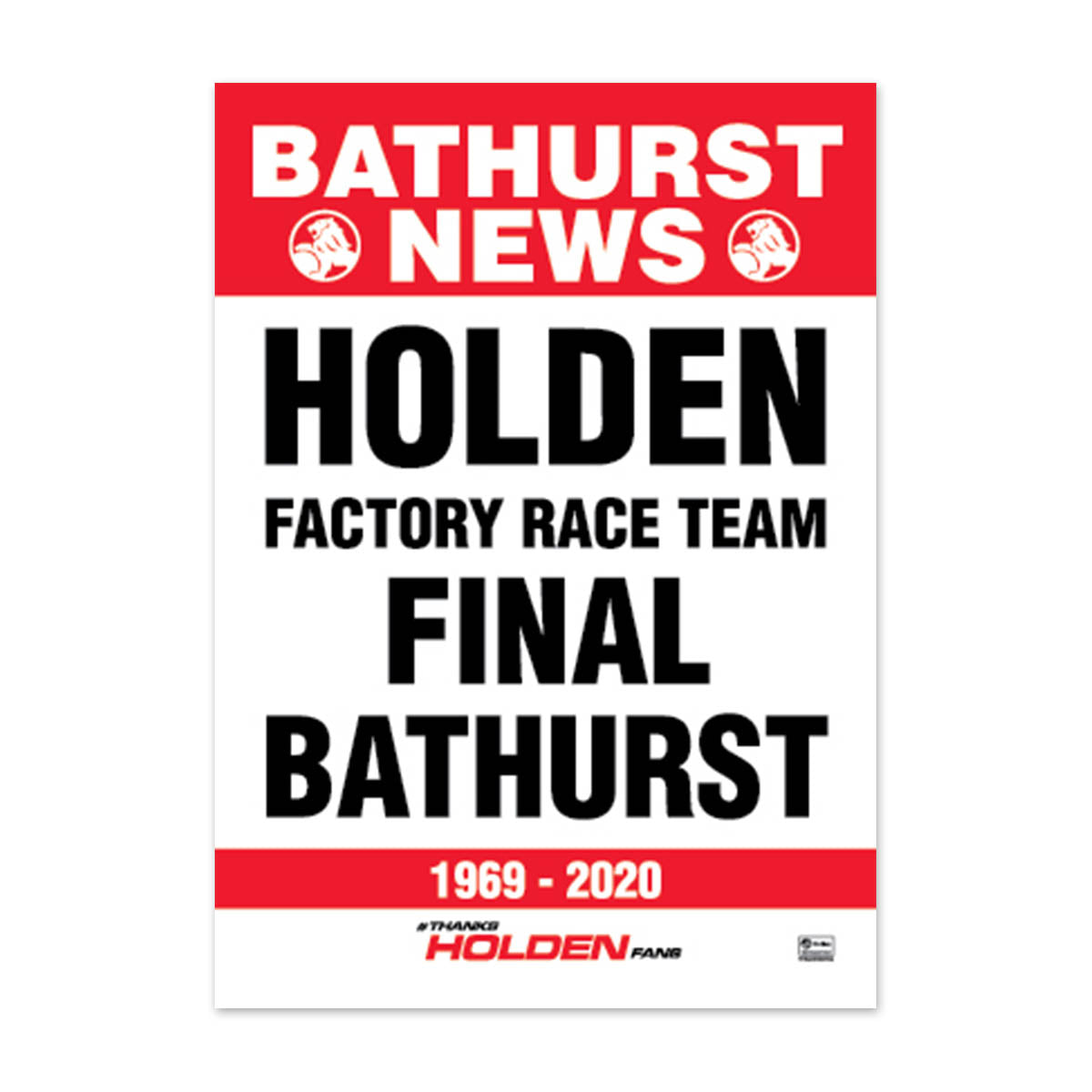 Holden ZB Commodore Red Bull Holden Racing Team - #97 van Gisbergen/ Tander - 2020 Bathurst 1000 Winner "Thanks Holden Fans"
