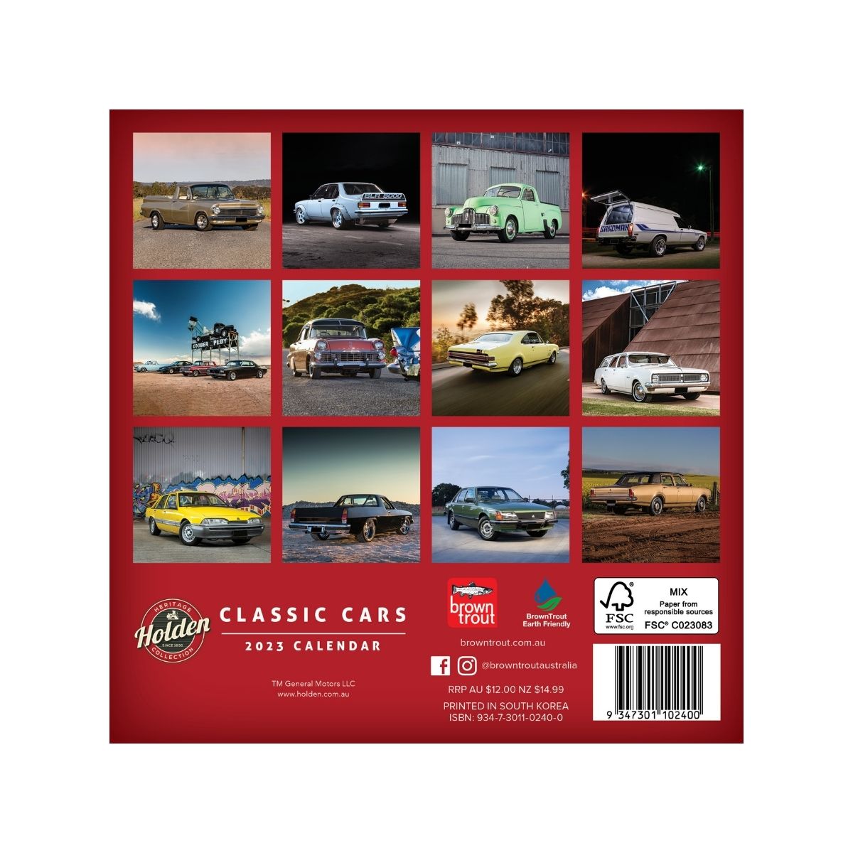 Classic Holden Cars 2023 Mini Wall Calendar